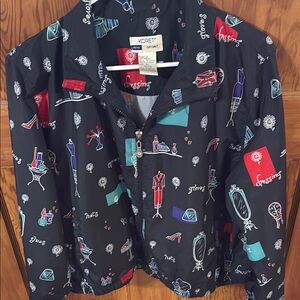 Vintage Koret  Sport Black Patterned Jacket